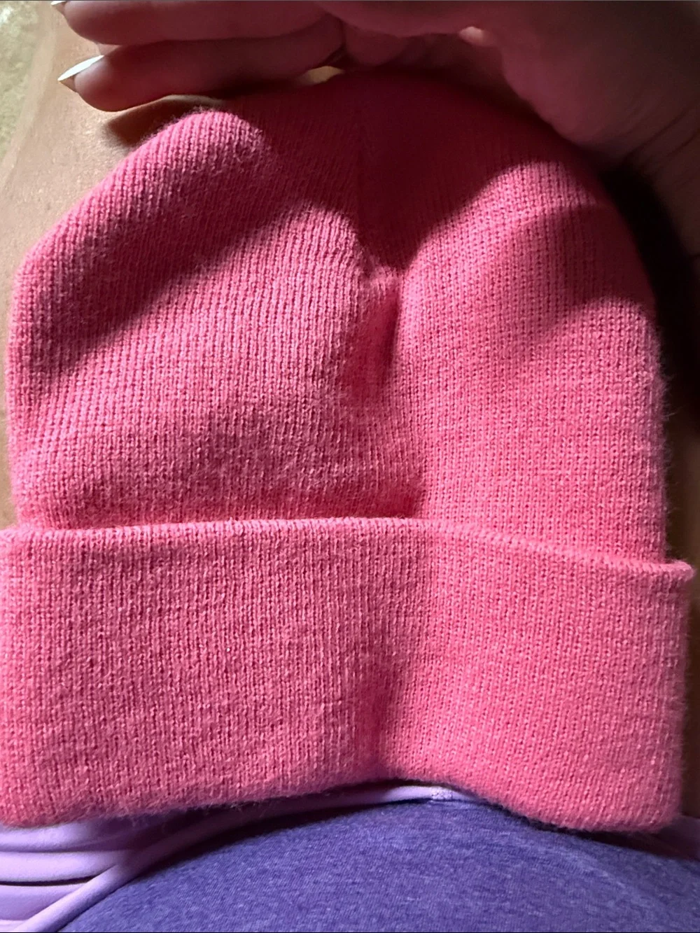 Carhartt Pink Fold-Cuff Beanie with Logo Patch kids